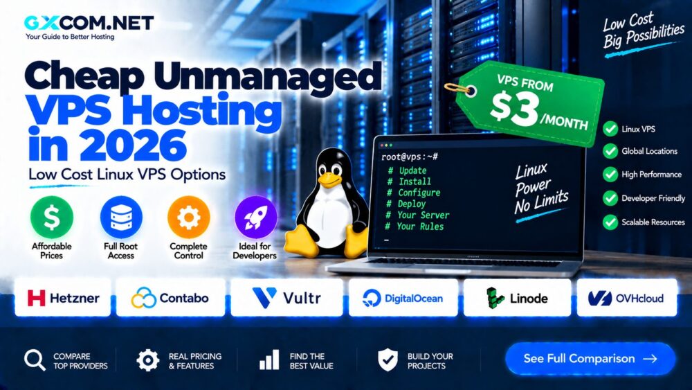 Cheap Unmanaged VPS Hosting in 2026: Low Cost Linux VPS Options