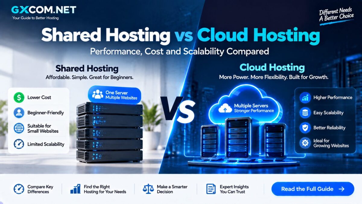Shared Hosting vs Cloud Hosting: Performance, Cost and Scalability Compared