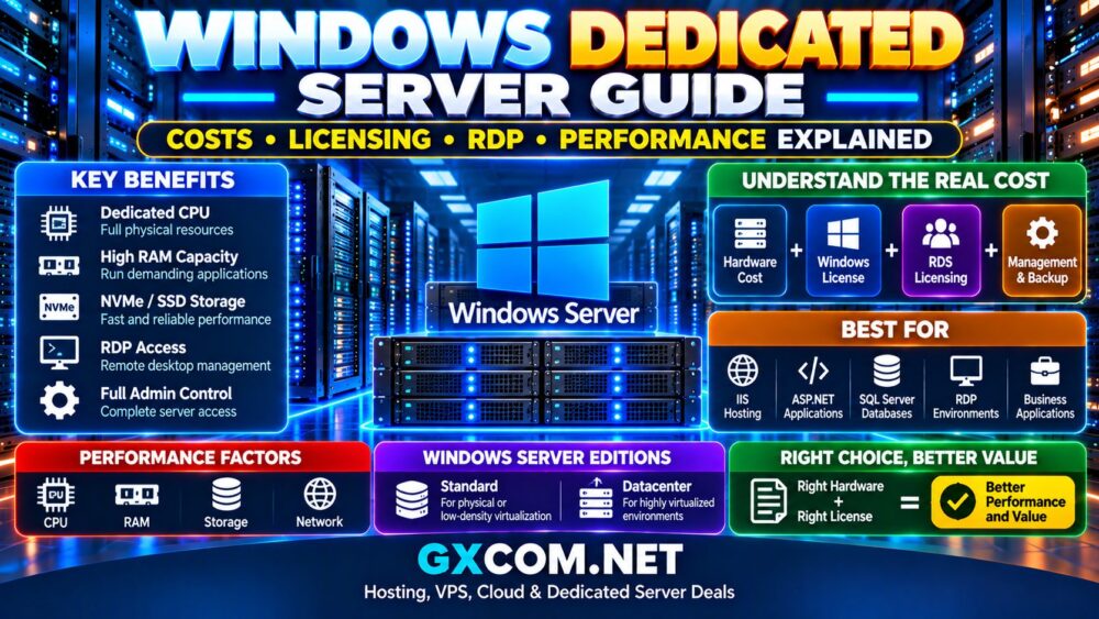 Windows 专用服务器指南：费用、许可、RDP 和性能详解