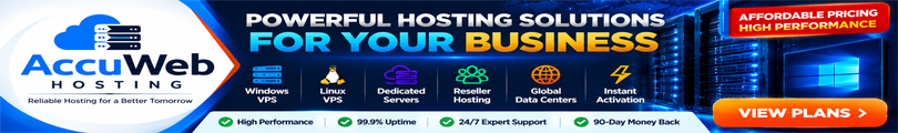 AccuWeb Hosting Windows VPS, Linux VPS, dedicated servers and reseller hosting