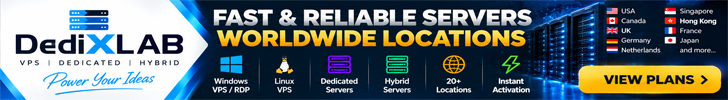 DediXLAB Windows VPS、Linux VPS、独立服务器和混合服务器