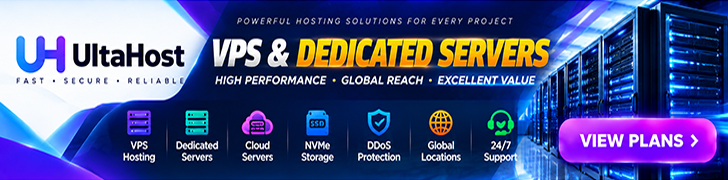 UltaHost 的 VPS、独立服务器和云托管解决方案