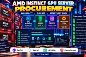 AMD Instinct GPU server procurement comparing hardware availability ROCm support hosting costs and deployment risks
