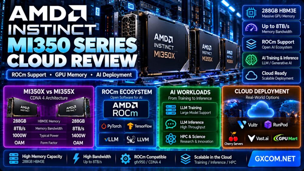AMD Instinct MI350 Series Cloud Review: ROCm Support, GPU Memory and AI Deployment