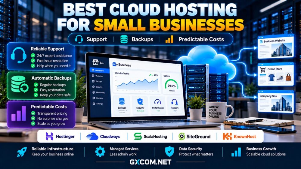 Best cloud hosting for small businesses comparing technical support, backup recovery, managed services and predictable hosting costs