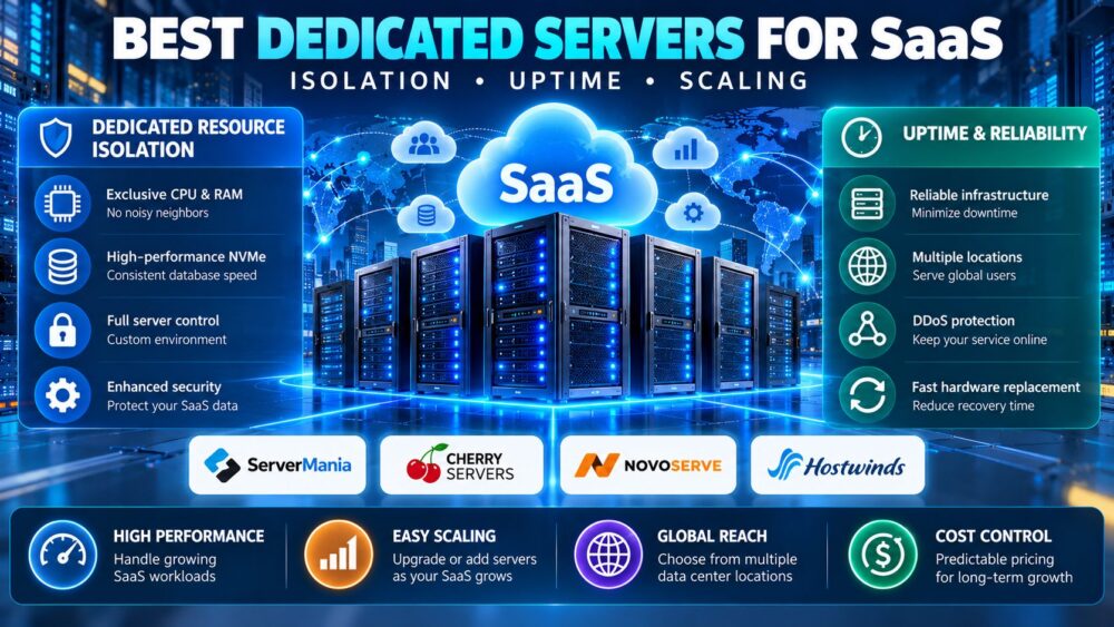 Best dedicated servers for SaaS applications comparing hardware isolation, uptime reliability, scaling and infrastructure costs