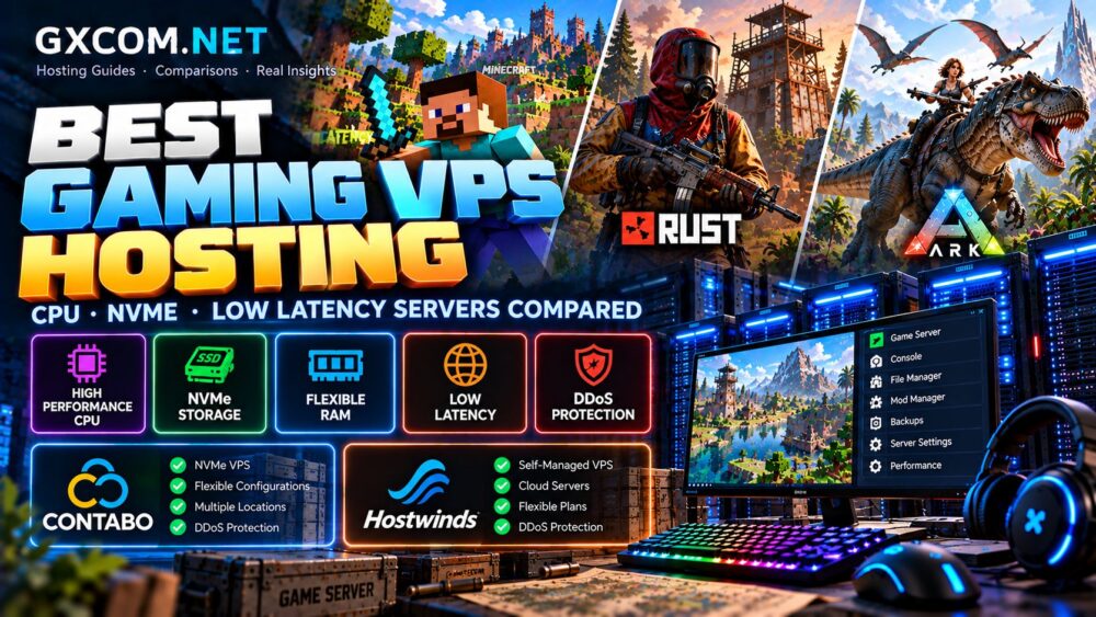 Best gaming VPS hosting compared for CPU, NVMe storage and low latency