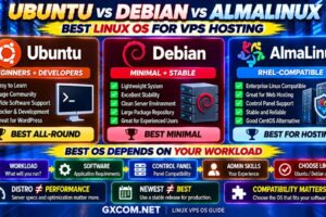 Ubuntu vs Debian vs AlmaLinux Best Linux OS for VPS Hosting Compared