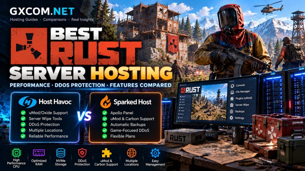 Best Rust server hosting providers compared for performance, DDoS protection and features