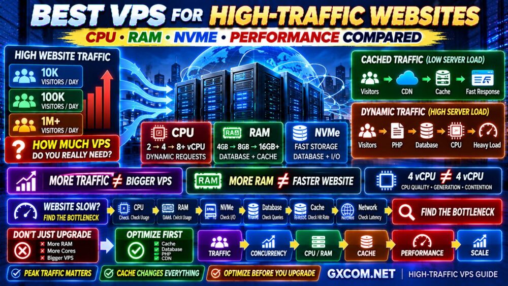 Best VPS for High-Traffic Websites CPU RAM NVMe Caching and Performance Compared