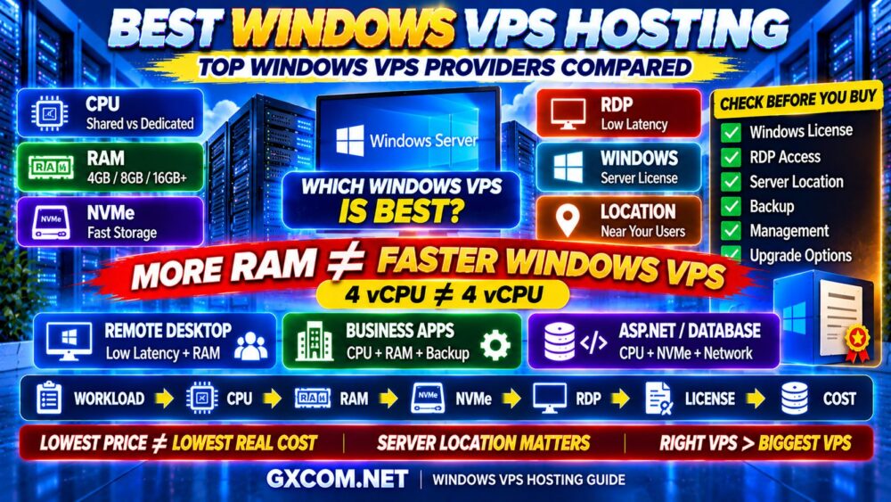 Best Windows VPS Hosting Providers CPU RAM NVMe RDP Windows Server and Performance Compared