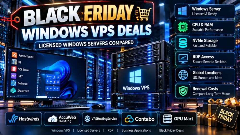 “黑色星期五”Windows VPS优惠：带正版授权的Windows服务器对比