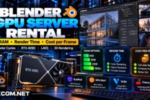 针对 Blender 渲染的 GPU 服务器租赁对比：NVIDIA RTX GPU、VRAM 容量、Blender Cycles 性能及每帧渲染成本