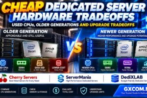 Cheap Dedicated Server Hardware Comparison Used Xeon EPYC CPUs Older Generations DDR4 DDR5 NVMe Storage and Upgrade Tradeoffs