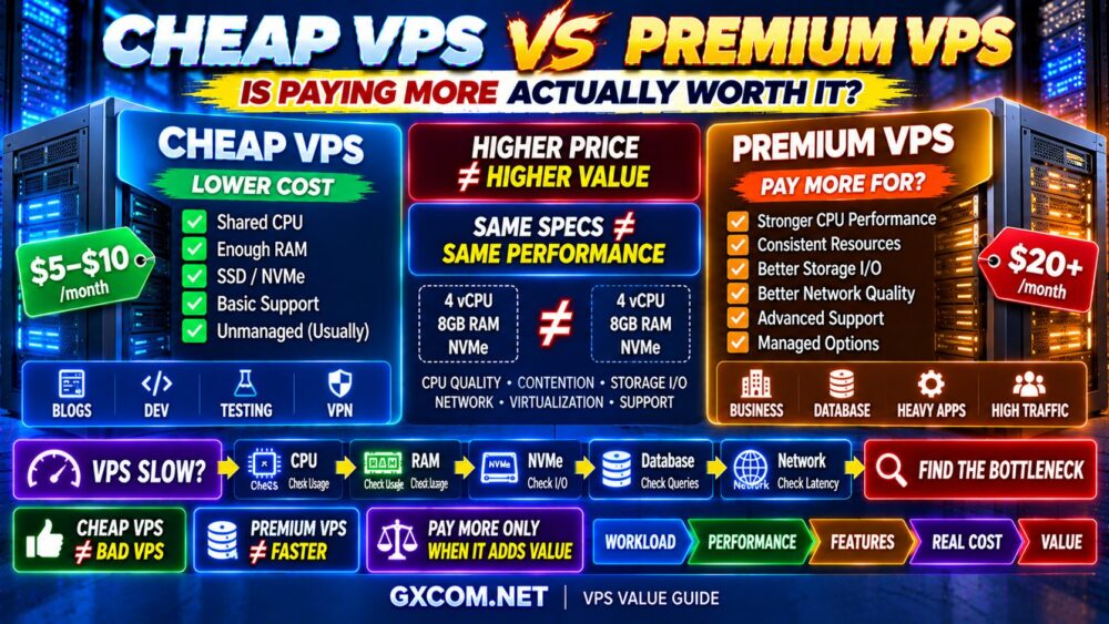 Cheap VPS vs Premium VPS CPU RAM NVMe Performance Reliability and Cost Compared