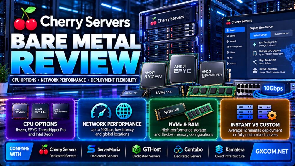 Cherry Servers 裸机服务器评测:CPU 选项、网络性能与部署灵活性
