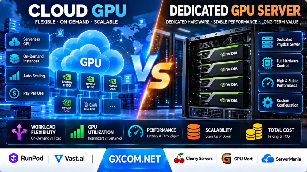 云GPU与专用GPU服务器:AI工作负载的灵活性、利用率及总成本