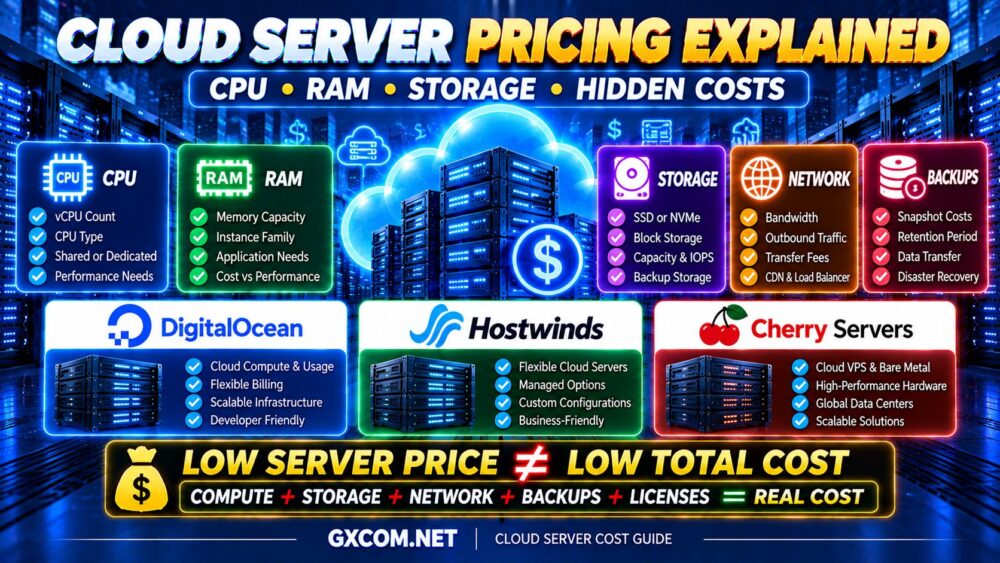 云服务器定价详解：CPU、内存、存储、带宽、备份及隐性成本