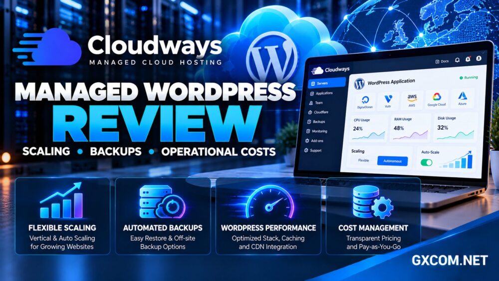 Cloudways 托管型 WordPress 云服务评测：对比灵活扩展与自主扩展、备份、WordPress 性能及运营成本