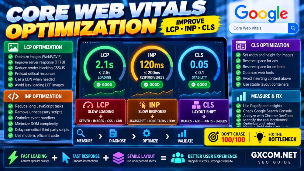 Core Web Vitals Optimization Guide for Improving LCP INP and CLS