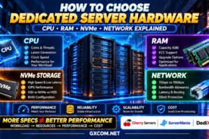 Dedicated Server Hardware Guide Comparing CPU RAM NVMe Storage RAID and Network Specifications