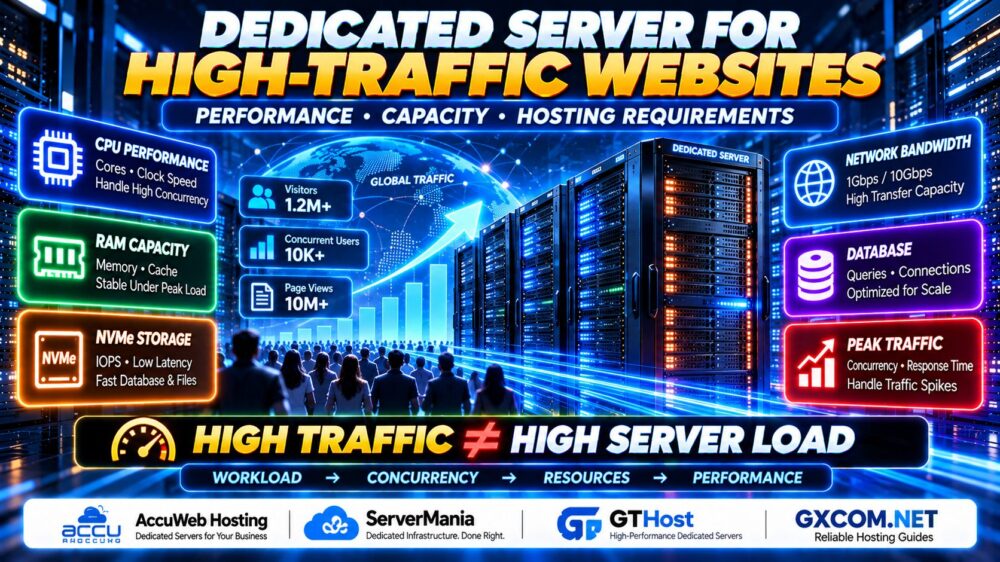 适用于高流量网站的专用服务器：CPU、内存、NVMe、带宽及服务器容量的对比
