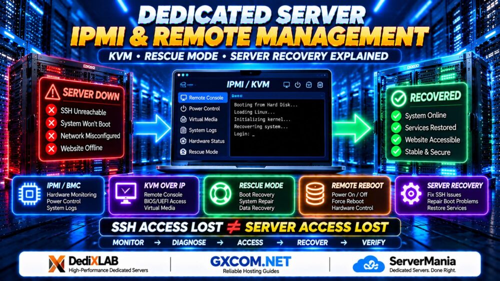 Dedicated Server IPMI Remote Management KVM over IP Rescue Mode and Linux Server Recovery Explained