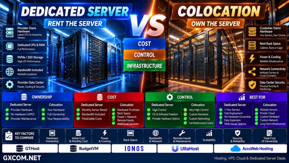 Dedicated Server vs Colocation: Cost, Control and Infrastructure Compared