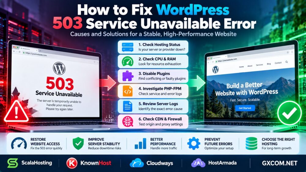 如何修复 WordPress 503 服务不可用错误