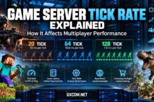 Game server tick rate explained with 20, 64 and 128 tick simulation intervals and multiplayer performance