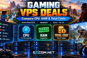 Gaming VPS deals comparison showing CPU performance, RAM allocation and total hosting costs