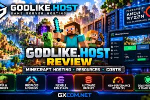 Godlike.Host review featuring Minecraft Java and Bedrock hosting, Ryzen server hardware, RAM plans, modpacks and pricing