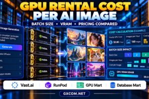 GPU Rental Cost per AI Image Comparison of Batch Size VRAM and Pricing