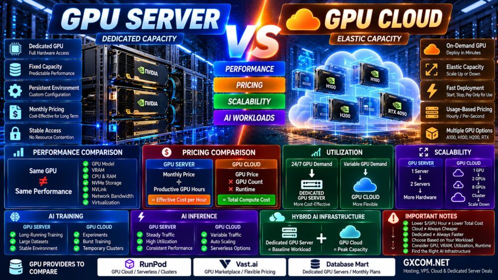 GPU Server vs GPU Cloud Performance Pricing Scalability and AI Infrastructure Comparison