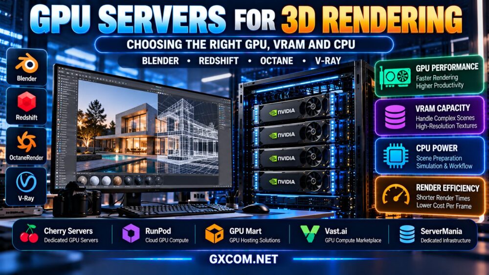 GPU Servers for 3D Rendering: Choosing the Right GPU, VRAM and CPU