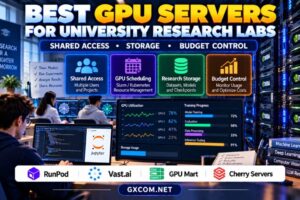 Best GPU servers for university research labs comparing shared GPU access research storage and budget control