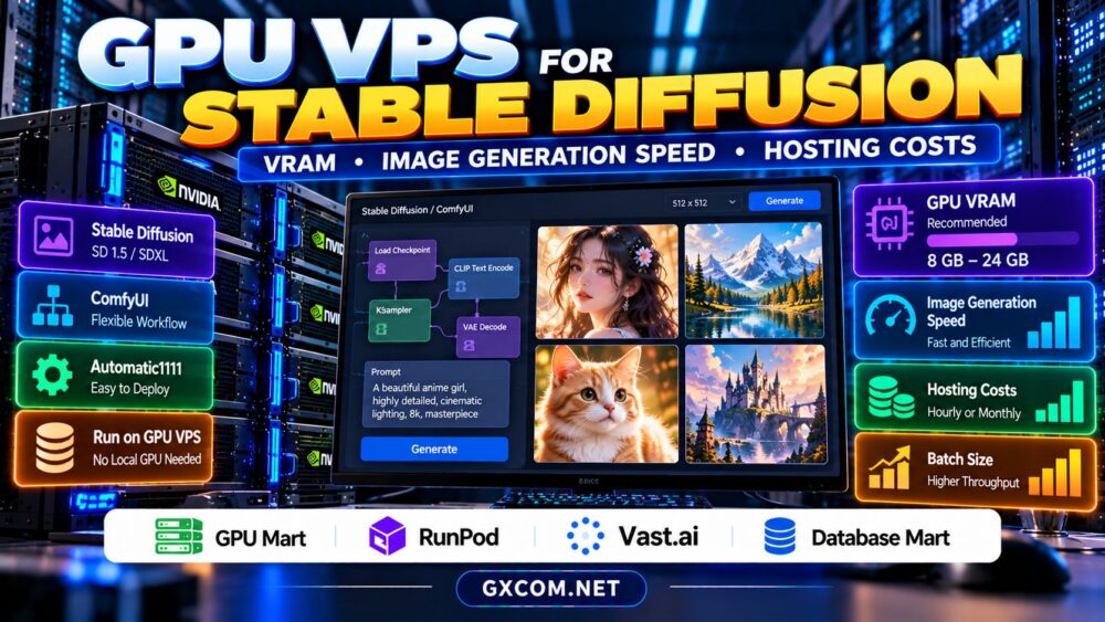 GPU VPS for Stable Diffusion comparing VRAM image generation speed and hosting costs
