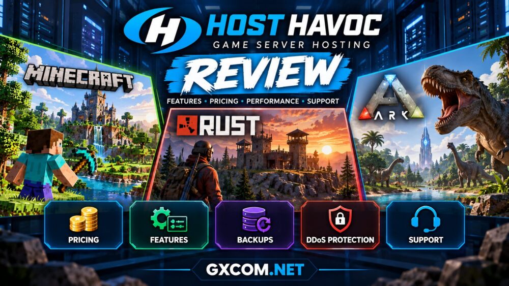 Host Havoc game server hosting review covering Minecraft Rust ARK pricing control panels backups and security