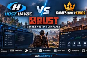 Host Havoc vs GameServerKings Rust server hosting comparison of pricing, plugins, control panels and backups