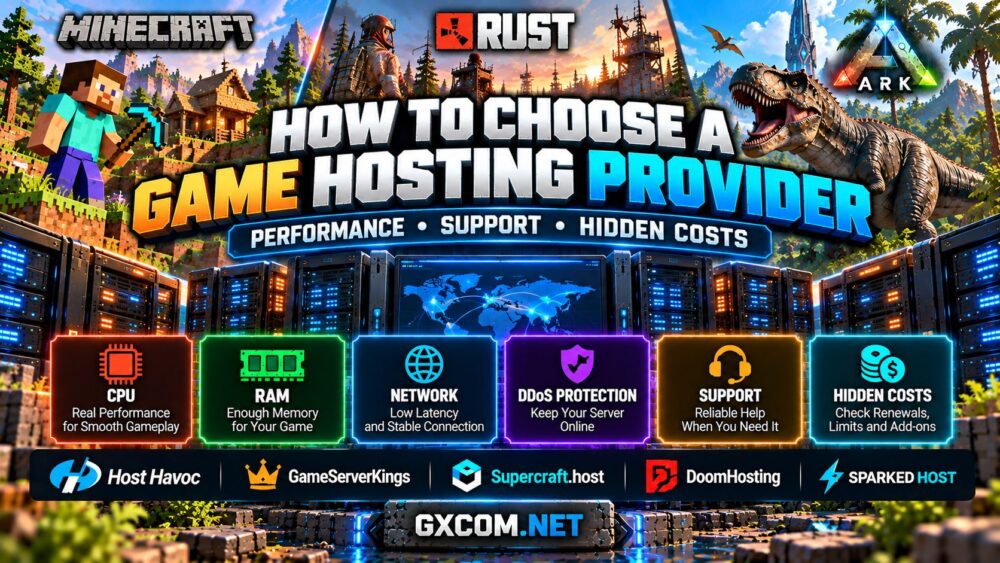 How to choose a game hosting provider by comparing CPU performance, RAM, network latency, technical support, backups and hidden costs