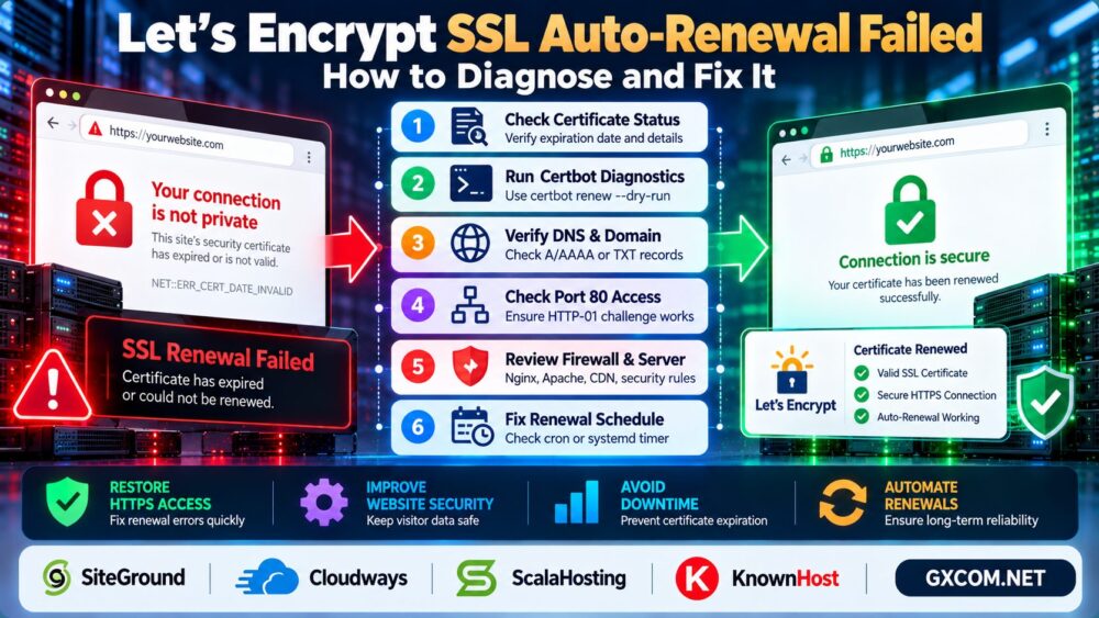 Let's Encrypt SSL 自动续期失败:原因及解决方法