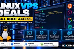 Linux VPS deals with full root access comparing Ubuntu, Debian, AlmaLinux, Rocky Linux, SSH administration and VPS management costs