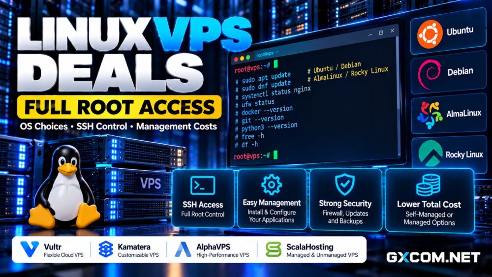 Linux VPS 优惠方案：全面对比 Ubuntu、Debian、AlmaLinux、Rocky Linux 的完全 root 权限、SSH 管理及 VPS 管理成本