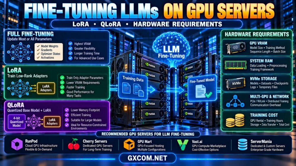 Fine-Tuning LLMs on GPU Servers: LoRA, QLoRA and Hardware Requirements