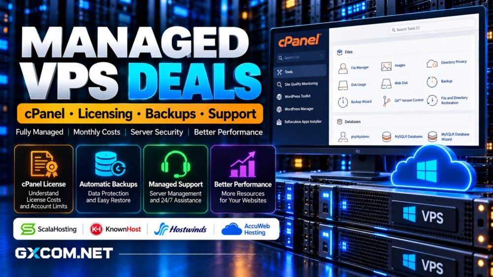 带 cPanel 的托管型 VPS 方案对比:许可费、自动备份、技术支持及月度托管费用