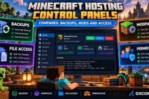 Minecraft hosting control panels compared for backups modpack installation SFTP file access and server permissions