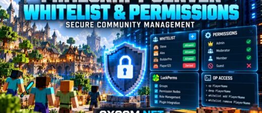 Minecraft server whitelist and permissions security with player access control, LuckPerms and community management