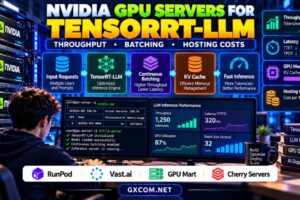 NVIDIA GPU servers for TensorRT-LLM inference throughput continuous batching KV cache and hosting cost comparison