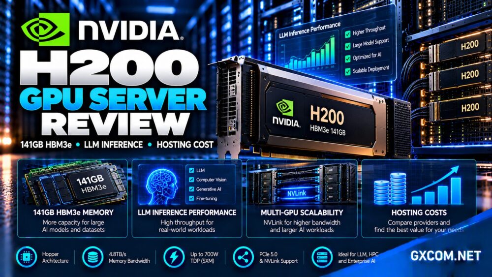 NVIDIA H200 GPU 服务器评测：搭载 141GB HBM3e 内存、4.8TB/s 带宽、LLM 推理、NVLink 及 GPU 托管成本