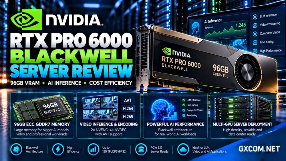 NVIDIA RTX PRO 6000 Blackwell 服务器版评测：搭载 96GB ECC GDDR7 显存，支持 AI 推理、LLM 微调及 GPU 服务器部署